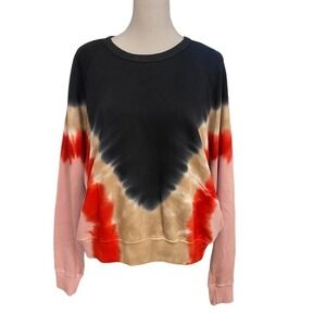 Daydreamer tie die ombre sunburst Crewneck Sweatshirt Pullover Blue Pink Small